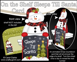 On the Shelf Sleeps Till Santa Card Kit - Cute Christmas Snowman Mack