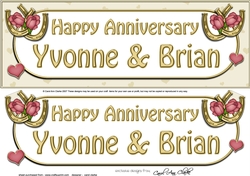 Large DL Happy Anniversary YVONNE & BRIAN 3D decoupage