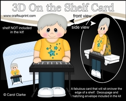 3D On the Shelf Card Kit - Keyboard Player Old Man Daryl