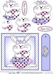 Little Easter Bunny Quick Card with Circle Pyramage Design