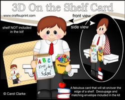 cup727847_359 - 3D On the Shelf Card Kit - Its the 1st day at school for Little Shoolgirl Elinore