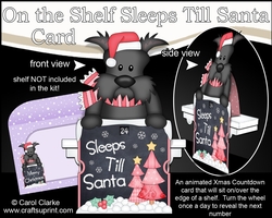 On the Shelf Sleeps Till Santa Card Kit - Cute Little Maisie Scottie Dog