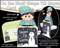 On the Shelf Sleeps Till Santa Card Kit - Cute Little Christmas Elf