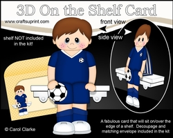 3D On the Shelf Card Kit - Little Footballer Reid