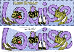 Large DL Birthday LOUISE Shoes & Handbags 3D decoupage