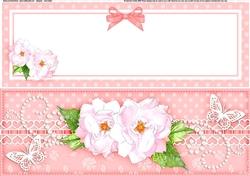 Large DL A Touch of Elegance Pretty Roses & Butterflies Quick Card Front with insert