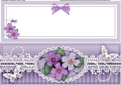 Large DL A Touch of Elegance Pretty Violas & Butterflies Quick Card Front with insert