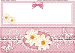 Large DL A Touch of Elegance Pretty Flowers, Lace & Butterflies Quick Card Front with insert