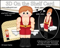 3D On the Shelf Card Kit - In the Red Corner is Wrestler Hercules