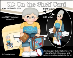 3D On the Shelf Card Kit - Old Man Jet Setter Monroe is off on Holiday
