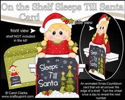 On the Shelf Sleeps Till Santa Card Kit - Cute Little Christmas Girl