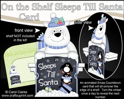 On the Shelf Sleeps Till Santa Card Kit - Christmas Ben Polar Bear