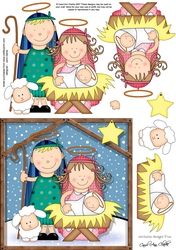The Christmas Story Holy Family quick card and 3D decoupage