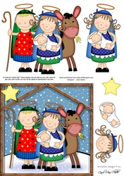 The Christmas Story Holy Family & Donkey quick card and 3D decoupage