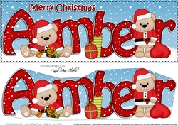 Large DL Christmas AMBER Livvy Bear 3D decoupage