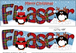 Large DL Christmas FRASER Penguins 3D decoupage