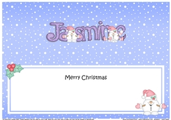 Large DL Christmas JASMINE Snowmen Sam insert