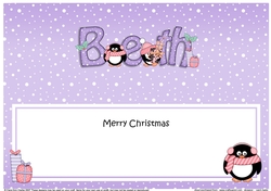 Large DL Christmas BETH Penguins insert