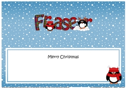 Large DL Christmas FRASER Penguins insert