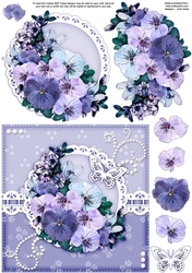 6x6 A Touch of Elegance Spring Flowers and Butterfly quick card front with 3D decoupage