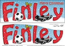 Large DL Christmas FINLEY Football 3D decoupage 