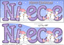Large DL Christmas NIECE Snowball Sam 3D decoupage