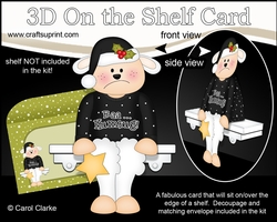 3D On the Shelf Card Kit - Christmas Little Baa Humbug Lamb