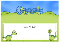 Large DL Birthday GRANDSON Dinosaurs insert