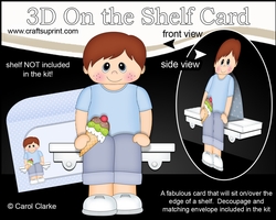 3D On the Shelf Card Kit - Little Boy Tobias enjoys an ice cream