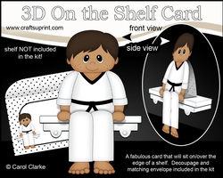 3D On the Shelf Card Kit - Little Ethnic Karate Boy Rohan