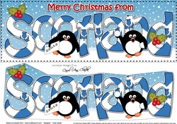 Large DL Merry Christmas from SCOTLAND 3D decoupage