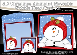 3D Christmas Animated Moveable Wobble Head Card  - Snowman Rio