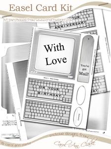 Computer Monitor and Keyboard Easel Card Kit