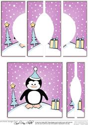 Cheeky Xmas Penguin Quick Card with Circular Side Stacker
