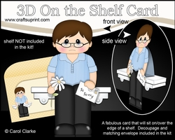 3D On the Shelf Card Kit - Philby is very Sorry, Sympathy, Belated Birthday