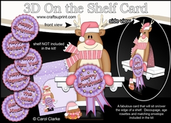 3D On the Shelf Card Kit - Christmas Rudolph with Seasonal Greetings Rosettes