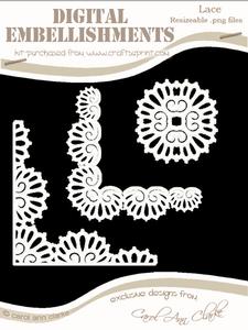 Pretty Lace Corners and Medallions Digital Embellishments