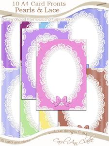 A4 Pearls and Lace Card Fronts Kit