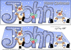 Large DL Christmas JOHN 3D decoupage