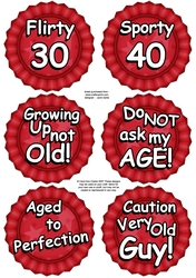 3D Fun Age Sayings Rosette Decoupage Sheet