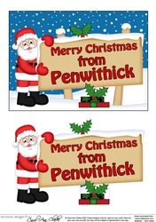 5x7 Merry Christmas from PENWITHICK Signpost Easicut decoupage