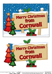 5x7 Merry Christmas from CORNWALL Signpost Easicut decoupage