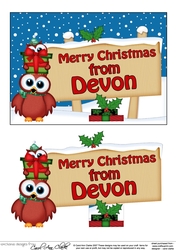 5x7 Merry Christmas from DEVON Signpost Easicut decoupage