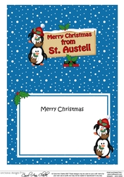 5x7 Merry Christmas from ST AUSTELL Signpost matching insert