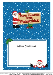 5x7 Merry Christmas from PENWITHICK Signpost matching insert
