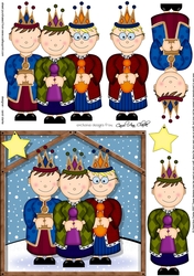 The Christmas Story We Three Kings quick card and 3D decoupage
