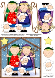 The Christmas Story As Shepherds Watched Their Flocks quick card and 3D decoupage