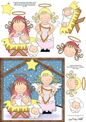 The Christmas Story Angel Vists the Christ Child quick card and 3D decoupage