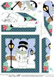 Christmas Snowman Rio goes Carol Singing Fan Pyramage Topper