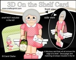 3D On the Shelf Card Kit - Josefine is Happily Retired